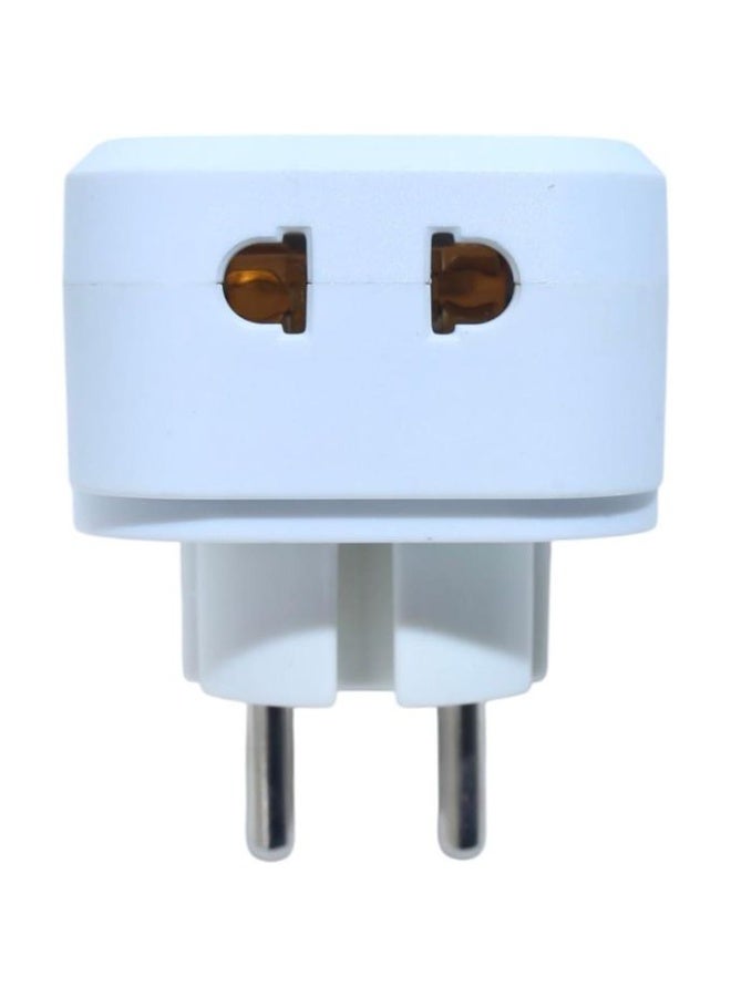 Multi-Functional Power Strip with 2 AC Outlets (220V) and 2 USB Ports (5V/1300mA) – Elegant White Design, Safe and Practical for Home & Office Use - Image 3