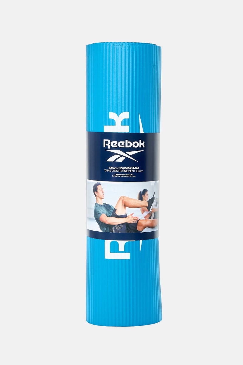 Reebok Men Brand Logo Fitness 10 mm Training Mat, Teal Blue  - Image 1