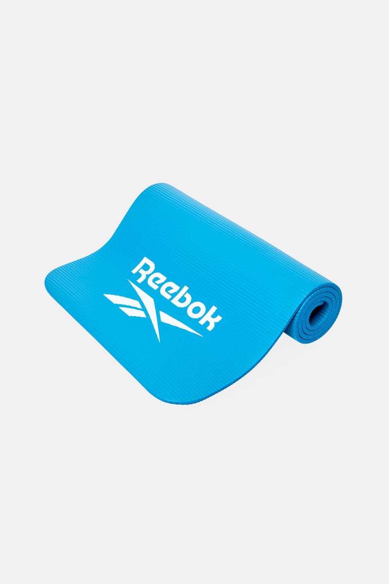 Reebok Men Brand Logo Fitness 10 mm Training Mat, Teal Blue  - Image 2