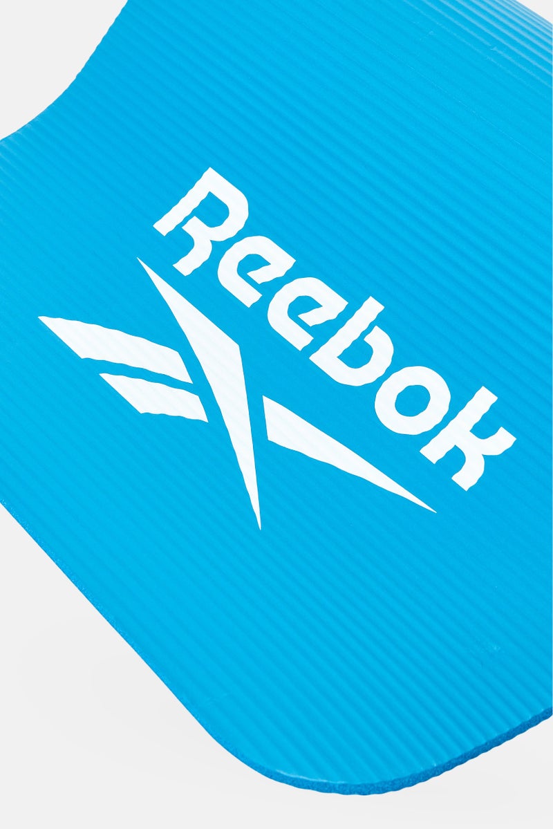 Reebok Men Brand Logo Fitness 10 mm Training Mat, Teal Blue  - Image 3
