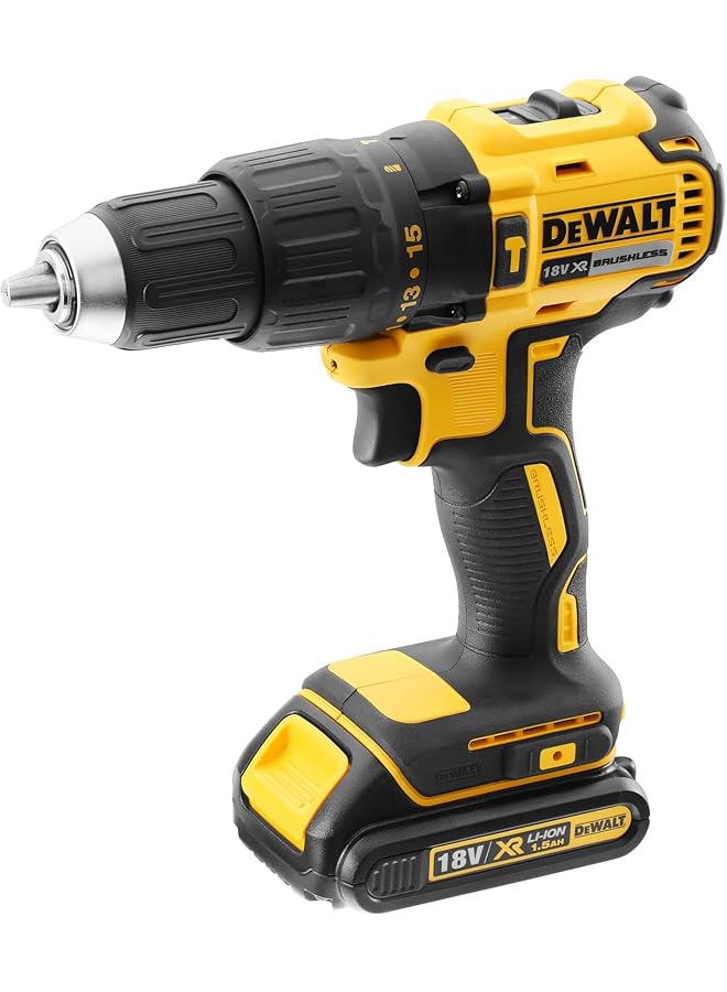 DEWALT 18V Brushless Compact Hammer Drill With 2 X 1.5Ah Lithium Ion Batteries + Charger In Kitbox For Wood Metal Yellow Black Dcd778S2 Gb - Image 2