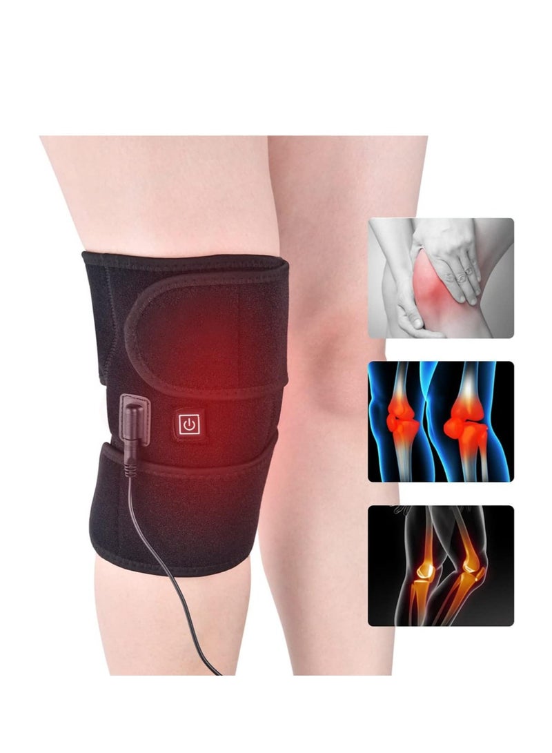 Generic Heating Knee Pad Electric Heated Warm Legs Brace Wrap   Adjustable Heated Knee Massager for Knee Fatigue   3 Adjustable Temperature Knee Warmer Sleeve for Physiotherapy Rehabilitation - Image 1