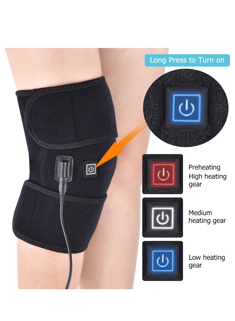 Generic Heating Knee Pad Electric Heated Warm Legs Brace Wrap   Adjustable Heated Knee Massager for Knee Fatigue   3 Adjustable Temperature Knee Warmer Sleeve for Physiotherapy Rehabilitation - Image 2