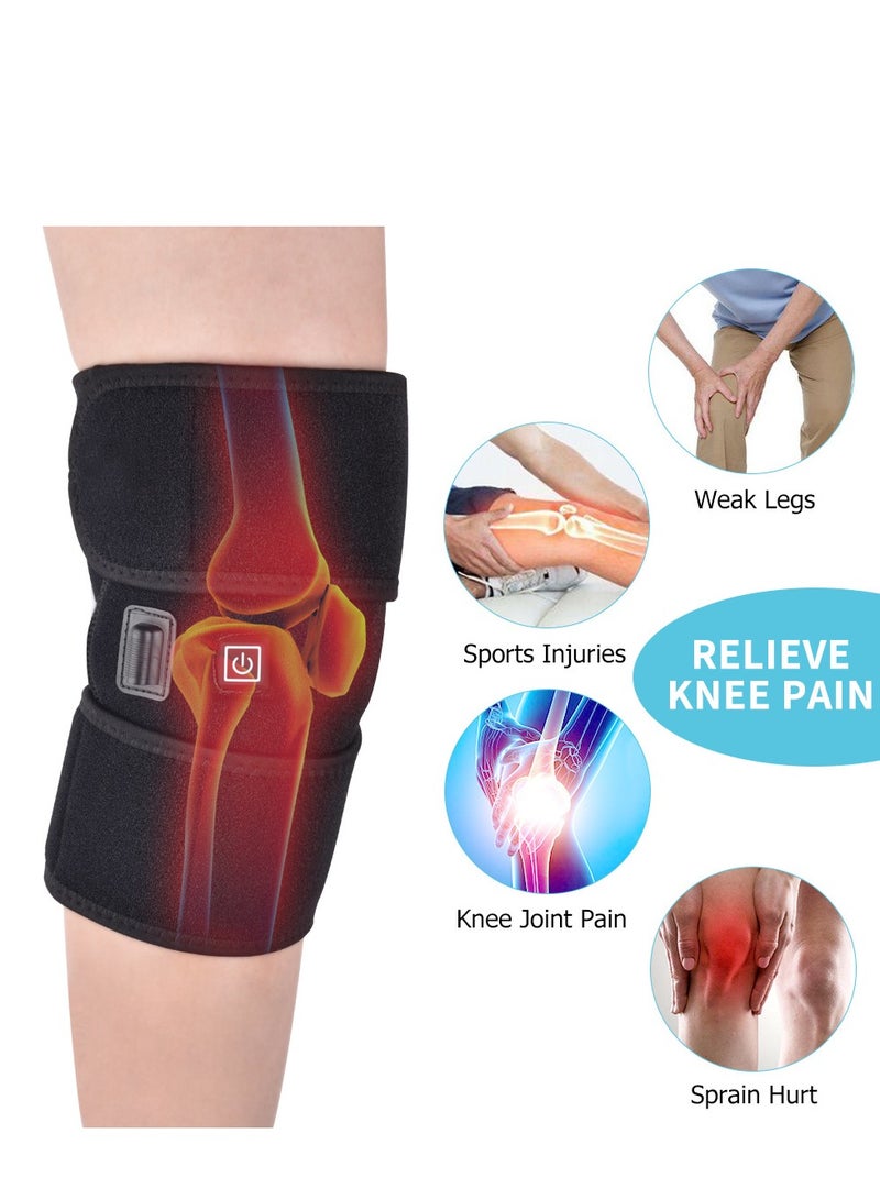 Generic Heating Knee Pad Electric Heated Warm Legs Brace Wrap   Adjustable Heated Knee Massager for Knee Fatigue   3 Adjustable Temperature Knee Warmer Sleeve for Physiotherapy Rehabilitation - Image 3