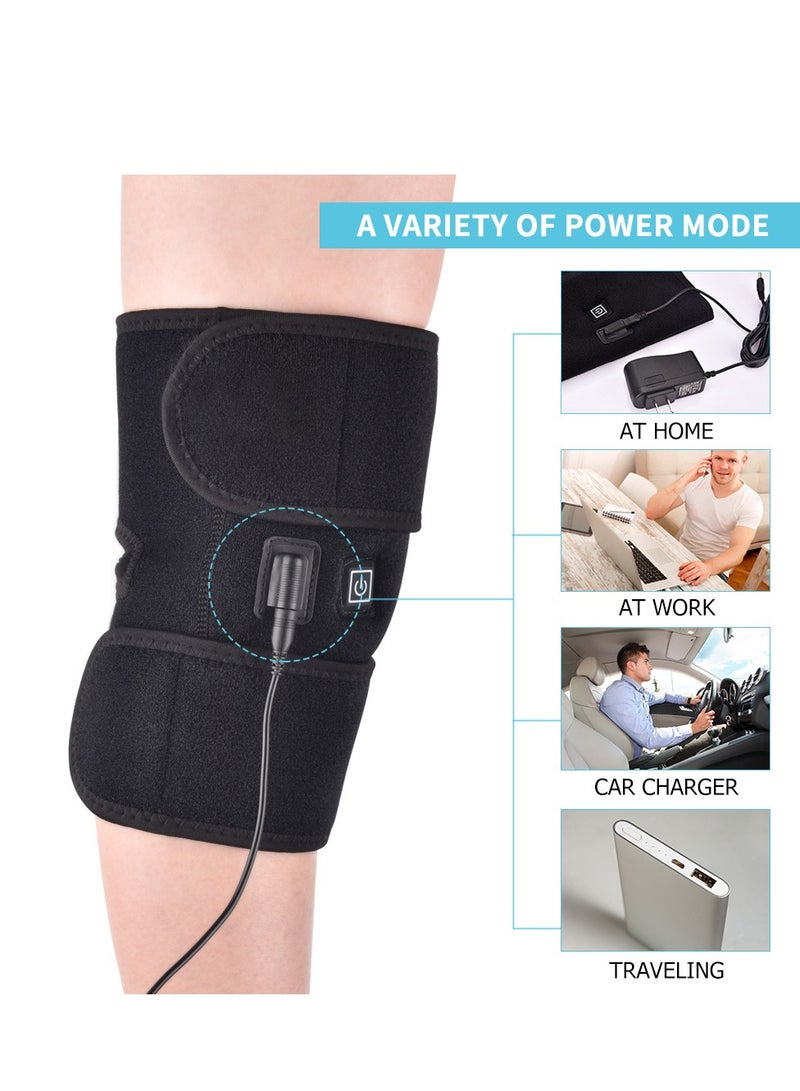 Generic Heating Knee Pad Electric Heated Warm Legs Brace Wrap   Adjustable Heated Knee Massager for Knee Fatigue   3 Adjustable Temperature Knee Warmer Sleeve for Physiotherapy Rehabilitation - Image 4