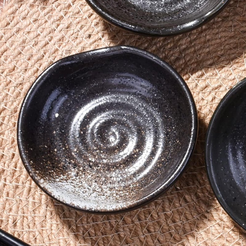 LMRLCS Japanese Ceramic Dish 315 Inch Home Seasoning Saucer Soy Sauce Saucer Small Soy Sauce Vnegar Dish Snack Dish Set of 4 - Image 4