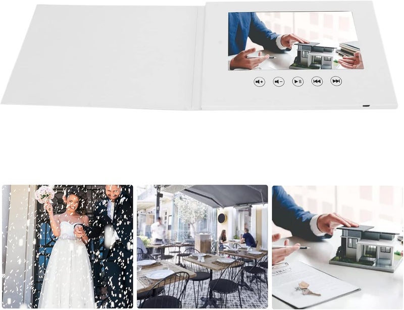 Luocute Video Greeting Card, 720P Support Pictures and Video LCD Screen Custom Personalized Digital Brochures for Wedding, Business Events, Christmas (7 Inch 1500mAh Li Ion Battery) - Image 2