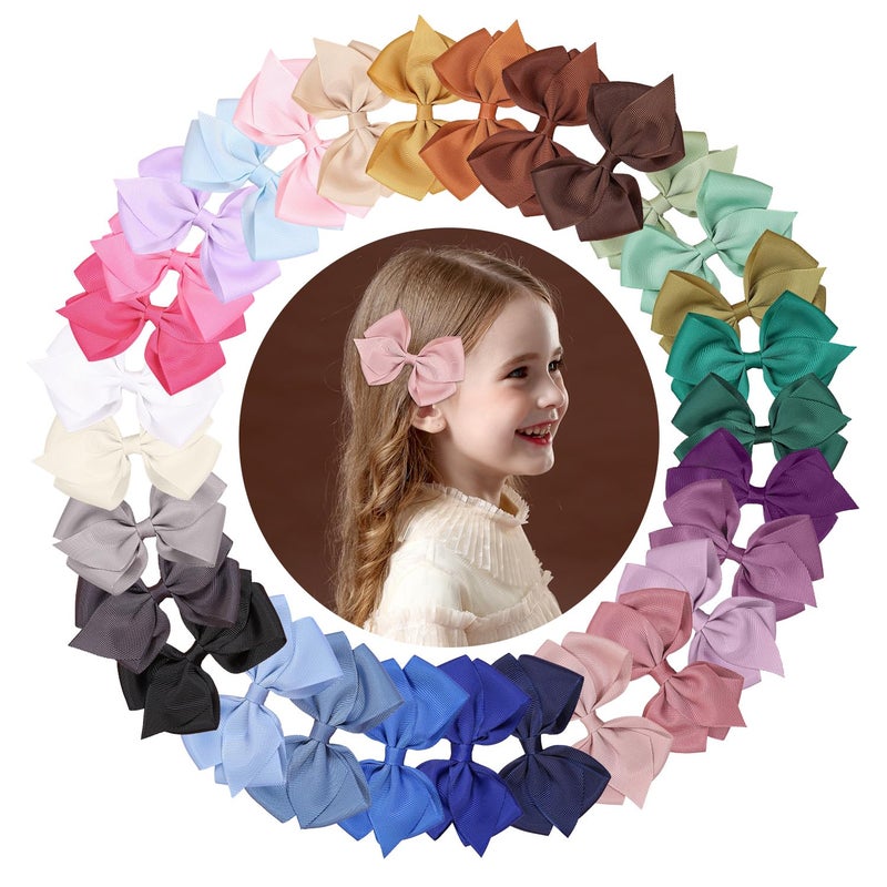 XIMA 30Pcs 45 Hair Bows Alligator Clips Grosgrain Ribbon Bows for Girls Toddlers Kids WomenHair Accessories - Image 1