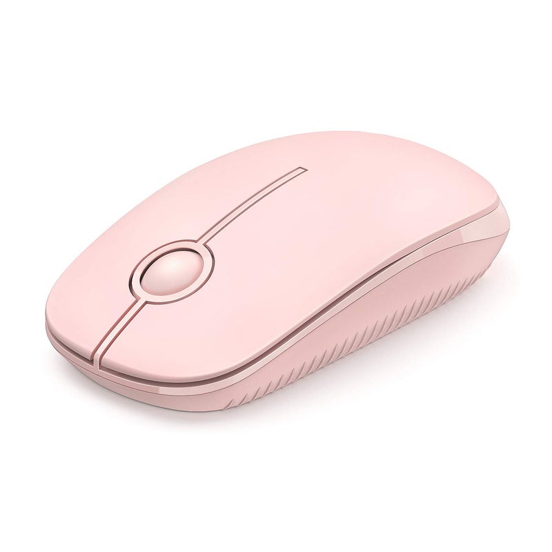 VssoPlor Wireless Mouse, 2.4G Slim Portable Computer Laptop Mouse with Nano Receiver Quiet Silent Optical Mice for Notebook, PC, Laptop, Computer-Pure Pink - Image 1