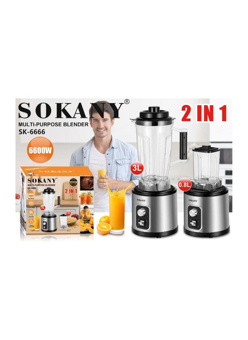 SK-6666 Multifunctional Blender with high power Motor 6600 watts - 9 Speeds And A mill - 3 L - Multicolour - pzsku/ZAE7EC087BC1FA3A75D44Z/45/_/1721848780/a30a0d26-685f-4aee-829a-ccaba5e871f1