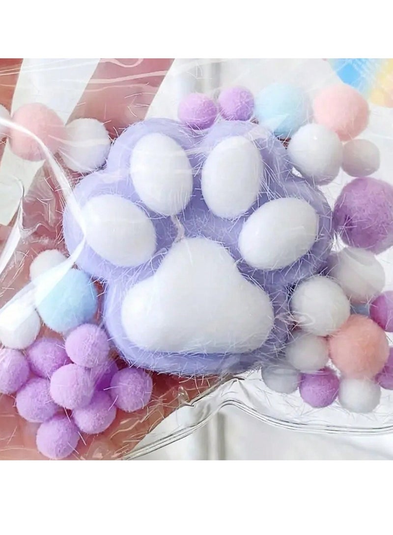 1pc Cute Plush Cat Paw Squeeze Toy – Cartoon Pattern Stress Relief Fidget Toy, Soft and Durable, Perfect for Office, Daily Fun, Holiday Gifts, and All Ages - Image 1