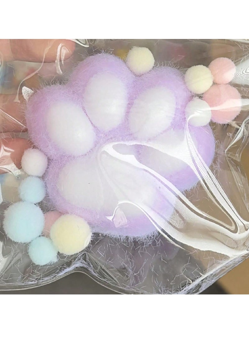 1pc Cute Plush Cat Paw Squeeze Toy – Cartoon Pattern Stress Relief Fidget Toy, Soft and Durable, Perfect for Office, Daily Fun, Holiday Gifts, and All Ages - Image 3