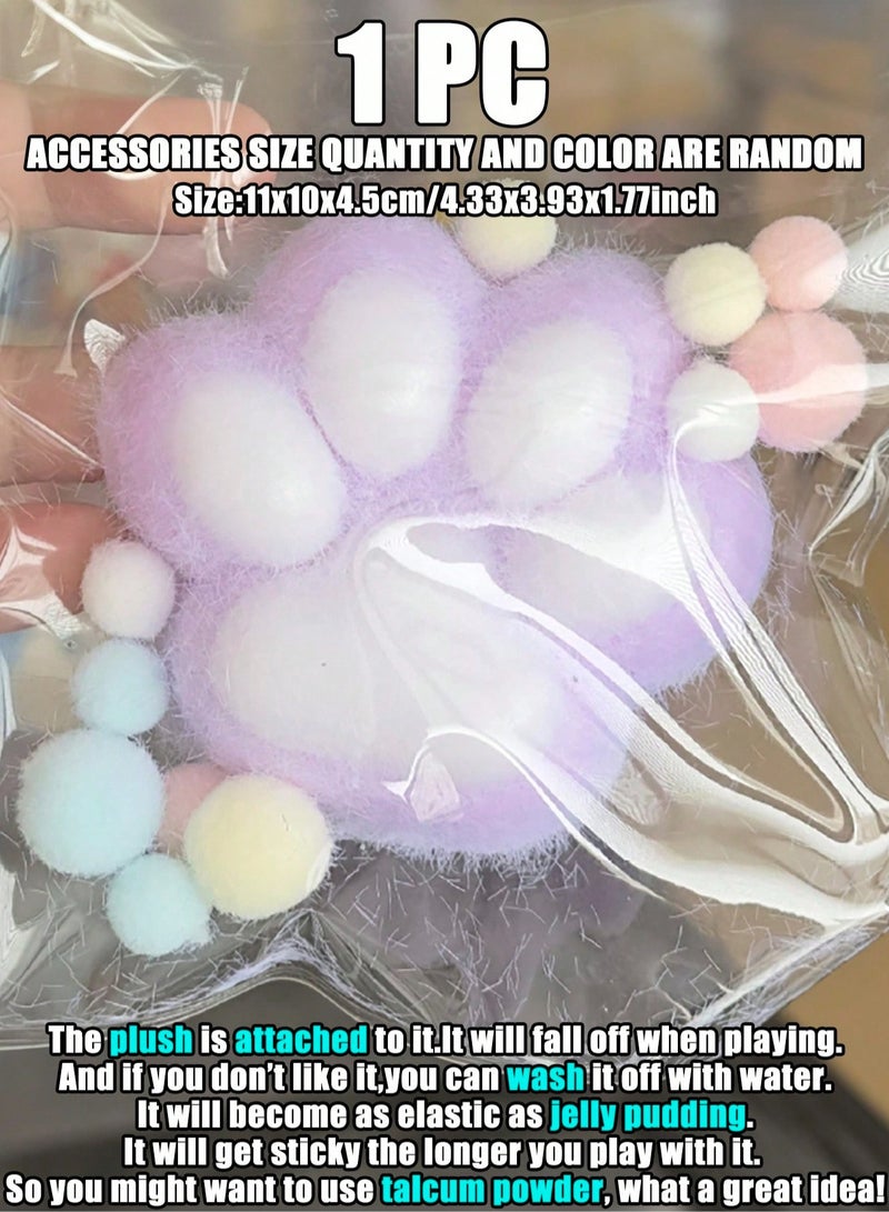 1pc Cute Plush Cat Paw Squeeze Toy – Cartoon Pattern Stress Relief Fidget Toy, Soft and Durable, Perfect for Office, Daily Fun, Holiday Gifts, and All Ages - Image 2