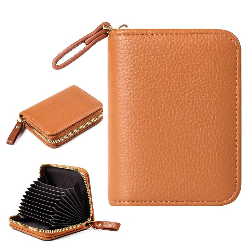 EcoVision Credit Card Holder RFID Card Case Wallet, Small Accordion Zipper Card Case Holder, Card Organizer Case for Women Men - Image 1