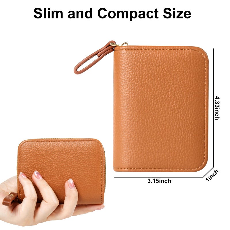 EcoVision Credit Card Holder RFID Card Case Wallet, Small Accordion Zipper Card Case Holder, Card Organizer Case for Women Men - Image 4