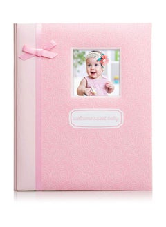 pearhead Little Blossoms By Pearhead Welcome Sweet Baby Memory Book With Clean Touch Baby Safe Ink Pad Pink  - Image 1