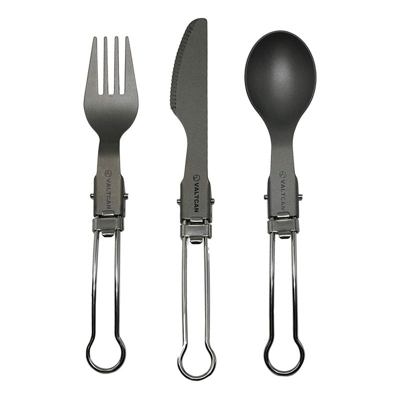 Valtcan Titanium Folding Cutlery 3 Pc Utensil Set - Image 4