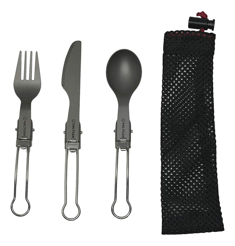 Valtcan Titanium Folding Cutlery 3 Pc Utensil Set - Image 2