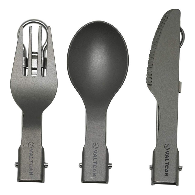 Valtcan Titanium Folding Cutlery 3 Pc Utensil Set - Image 1