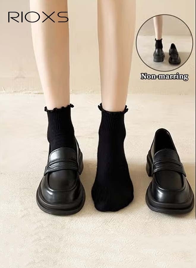 Women's Chunky Platform Loafers, Classic Round Toe Penny Shoes for Women to Wear Official Dressing for Business or Work