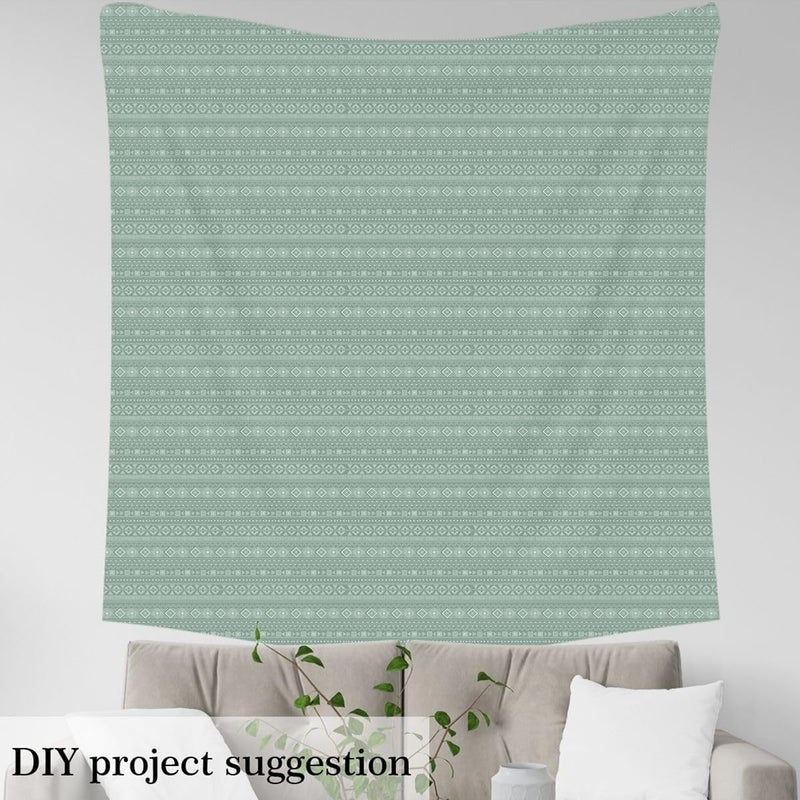 Feelyou Bohemian Aztec Flannel Fabric by The Yard Soft Modern Geometric Stripe Upholstery Fabric for Sofa Chair Cushion Boho Decor for DIY Sewing Craft Projects, Not Stretchy Teal 1 Yard - Image 4