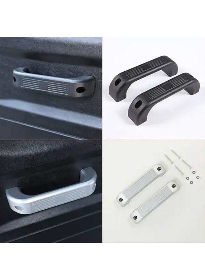 Aluminum Alloy Interior Door Handle Silvery Decorative Accessories Compatible With 04-18 Land Rover Defender Durable Car Interior Trim Replacement Parts - Image 1