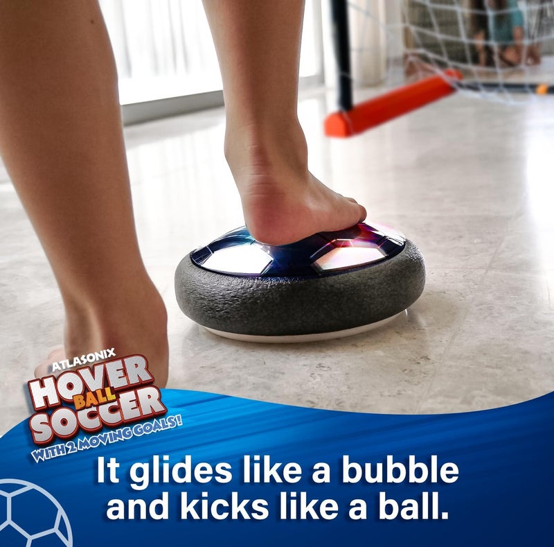 Atlasonix Hover Soccer Ball - Indoor Soccer Ball, Indoor Flying Toy Games (2 Floating Disks + 2 Floating Gliding Goals) Boy Birthday Gifts, Indoor Silent Game | 4 in 1 Pack - Image 3