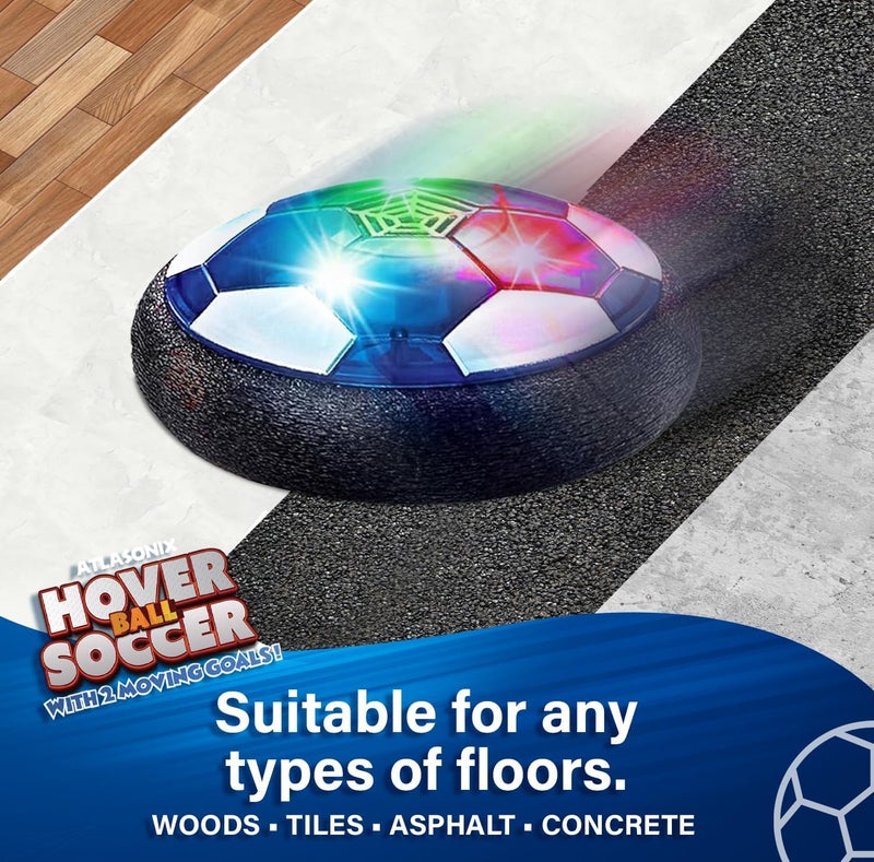 Atlasonix Hover Soccer Ball - Indoor Soccer Ball, Indoor Flying Toy Games (2 Floating Disks + 2 Floating Gliding Goals) Boy Birthday Gifts, Indoor Silent Game | 4 in 1 Pack - Image 4