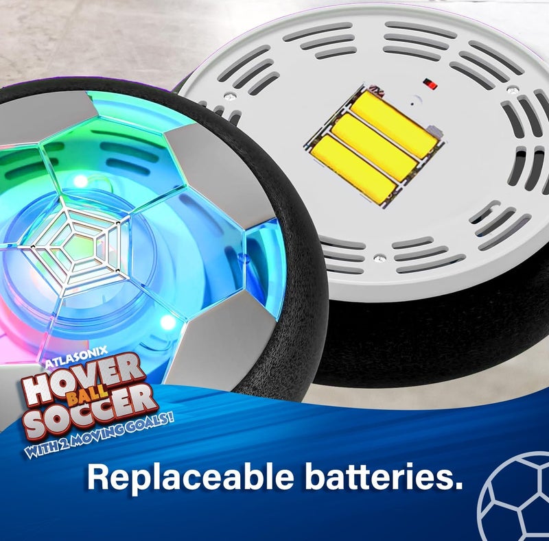 Atlasonix Hover Soccer Ball - Indoor Soccer Ball, Indoor Flying Toy Games (2 Floating Disks + 2 Floating Gliding Goals) Boy Birthday Gifts, Indoor Silent Game | 4 in 1 Pack - Image 5
