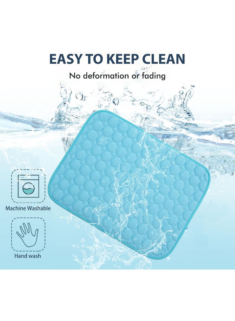 سجادة تبريد صيفية (40x28 إنش) ماصة للماء - آمنة للأطفال والحيوانات (أزرق) - Image 5