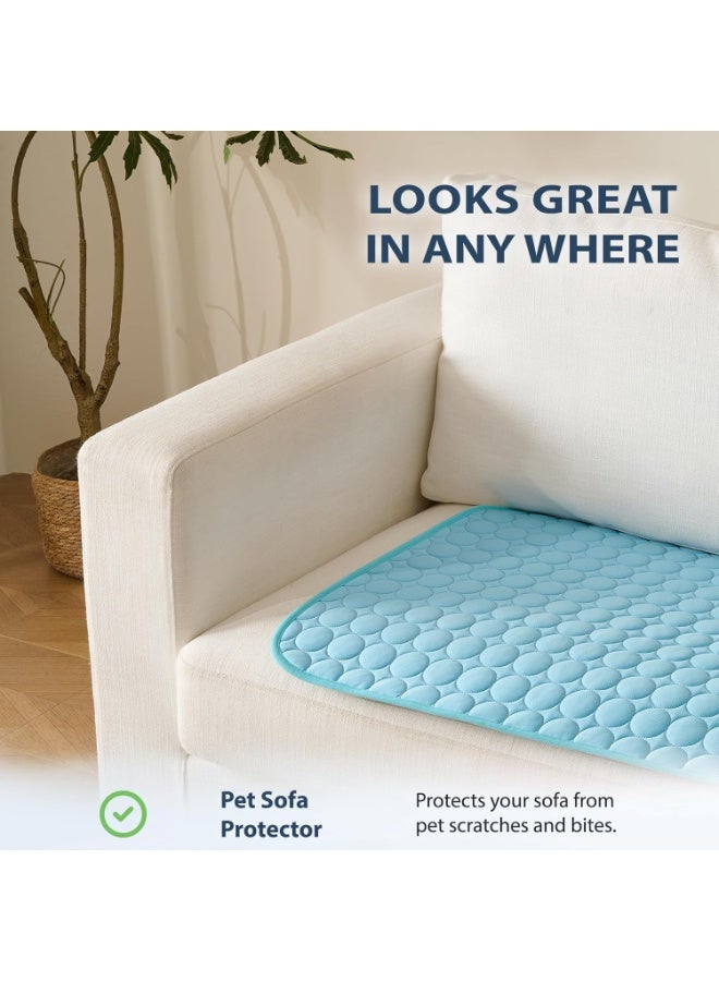 سجادة تبريد صيفية (40x28 إنش) ماصة للماء - آمنة للأطفال والحيوانات (أزرق) - Image 4