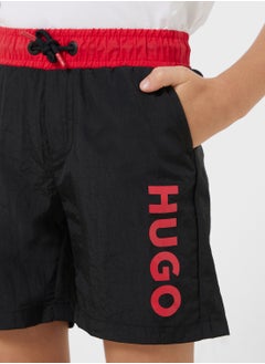 HUGO Kids Logo Swim Shorts  - Image 4