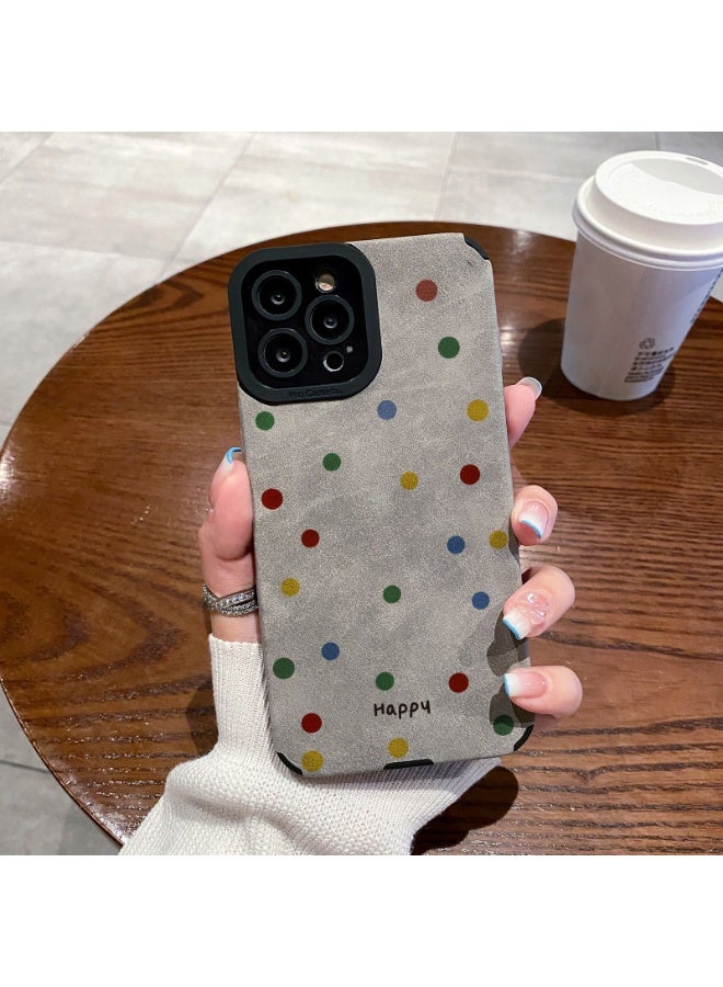 NIBEMINENT Colorful Polka Dots Protective TPU Case Cover For iPhone 17, Gray