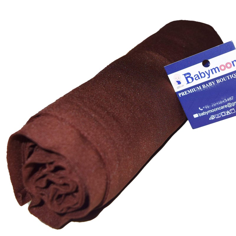 BabyMoon Baby Wrap Photography Props Stretch Without Wrinkle, Anti-Pilling, Breathable Blanket Swaddle Wrap | Grey & Brown - Image 4