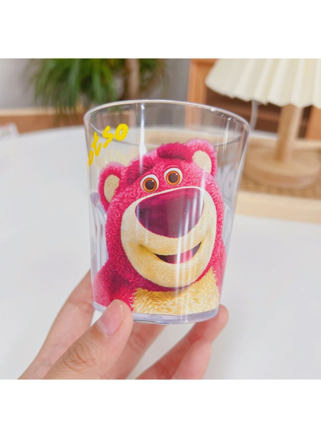 Cartoon Transparent Plastic Mouthwash Cup Brush Cup Monster Pooh Mermaid Cute Water Cup Environmental Protection Fall Resistance Double Picture-Color:Blue Donald Duck Mouthwash Cup-Capacity:301-400ml  - Image 5