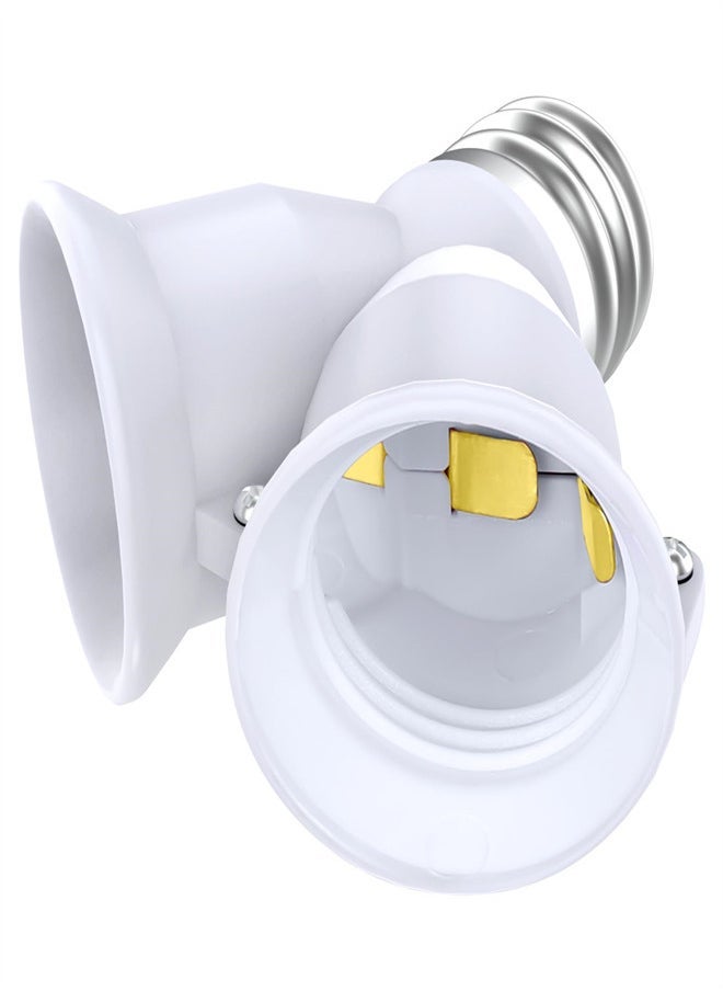 Generic - 2 in 1 E26 Socket Splitter Adapter 3PCS E26/E27 Standard Medium Base Bulbs in 1 Socket Y-Shape Lamp Holder Converter Heat Resistant Light Bulb Splitter for Kitchen Garage - Image 1