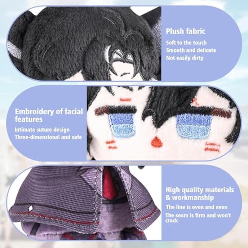 حلقة مفاتيح مخملية بتصميم لعبة جينشين امباكت من يو تي اي اي اتش دي، شخصيات لطيفة قابلة للتجميع مقاس 10 سم - حجم صغير للحقائب والمفاتيح للمعجبين (ريوثسلي) - Image 2