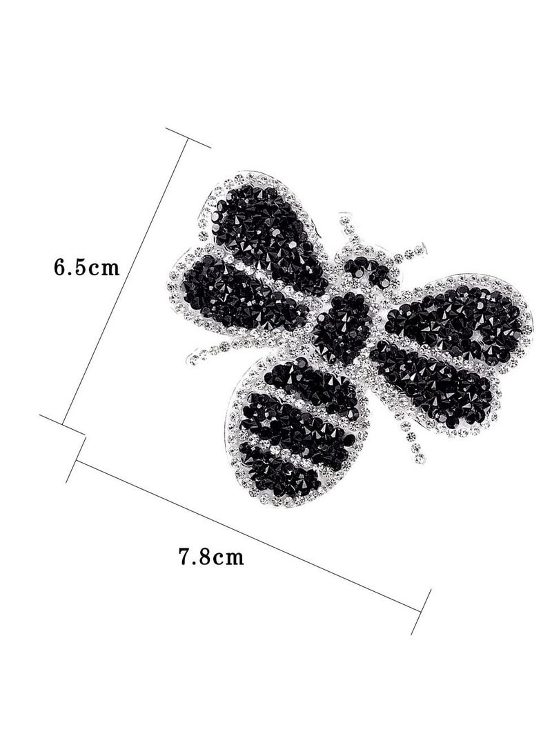 Excefore Bee Iron/Sew on Patch, 4 Pcs Crystals Bee Patches Sewing Iron on Badge Bag Clothing Fabric Patches Applique Bee Sewing Patches for Clothes Jeans Jackets DIY Crafts  - Image 5