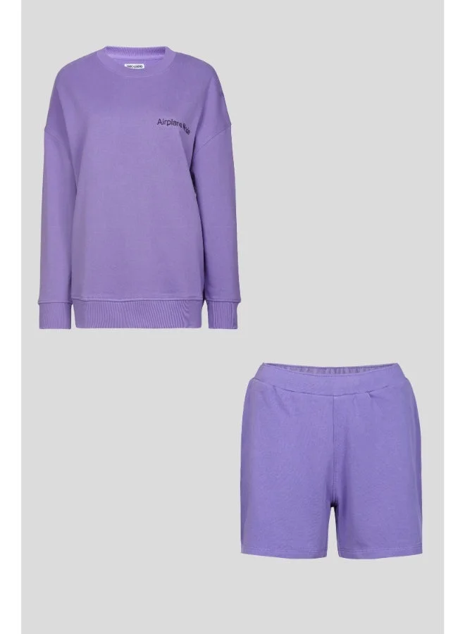 NeceSera Airplane Mode Terry Shorts Lounge Set