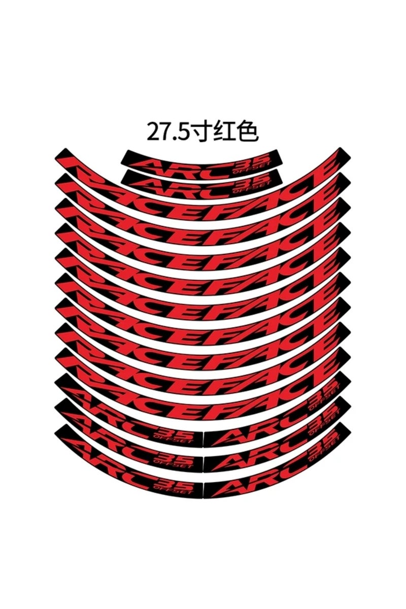 27.5er Red RACEFACE ARC35 MTB rim stickers bike wheel set decal rim decal bicycle accessories