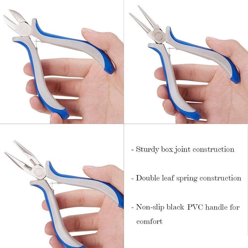 Dragon Jewellery Pliers Set (3 Pcs) - Long Needle Nose Pliers, End Cutting Pliers, Combination Pliers - Carbon Steel Mini Precision Pliers for Jewellery Making & DIY - Image 3