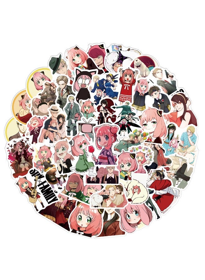 50 Piece Spf Family Stickers,Waterproof Unrepeated Cartoon Stickers for Laptop,Skateboard, Water Bottles, Computer, Phone, Guitar, Stickers for Kids Teens Adult - Image 2