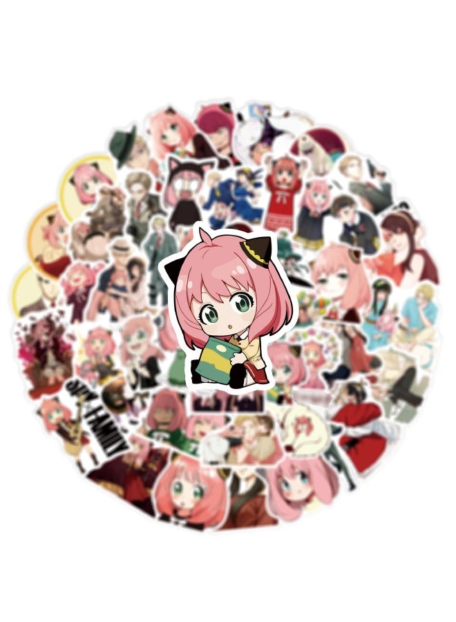 50 Piece Spf Family Stickers,Waterproof Unrepeated Cartoon Stickers for Laptop,Skateboard, Water Bottles, Computer, Phone, Guitar, Stickers for Kids Teens Adult - Image 5