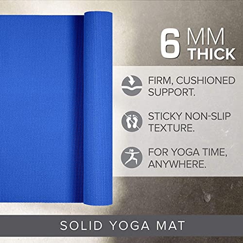 STRAUSS Yoga Mat with Carry Bag | Non-Slip Exercise Mat for Home & Gym| Lightweight & Durable Workout Mat | Ideal for Yoga, Pilates, Fitness | Ideal for Men & Women,6mm,(Blue) - Image 3