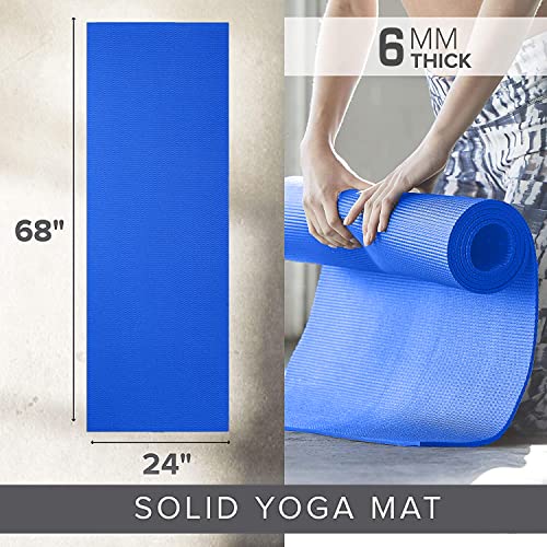 STRAUSS Yoga Mat with Carry Bag | Non-Slip Exercise Mat for Home & Gym| Lightweight & Durable Workout Mat | Ideal for Yoga, Pilates, Fitness | Ideal for Men & Women,6mm,(Blue) - Image 4