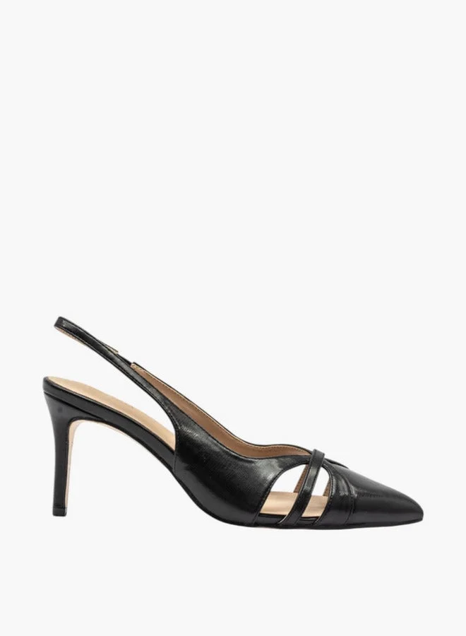 Solid Slingback Shoes with Stiletto Heels