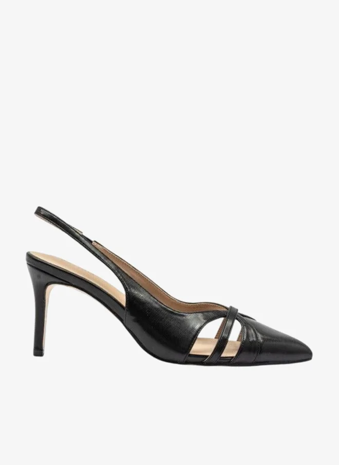 Solid Slingback Shoes with Stiletto Heels