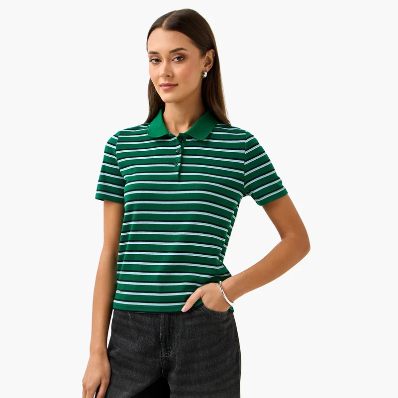 لي كوبر Lee Cooper Striped Polo T-shirt