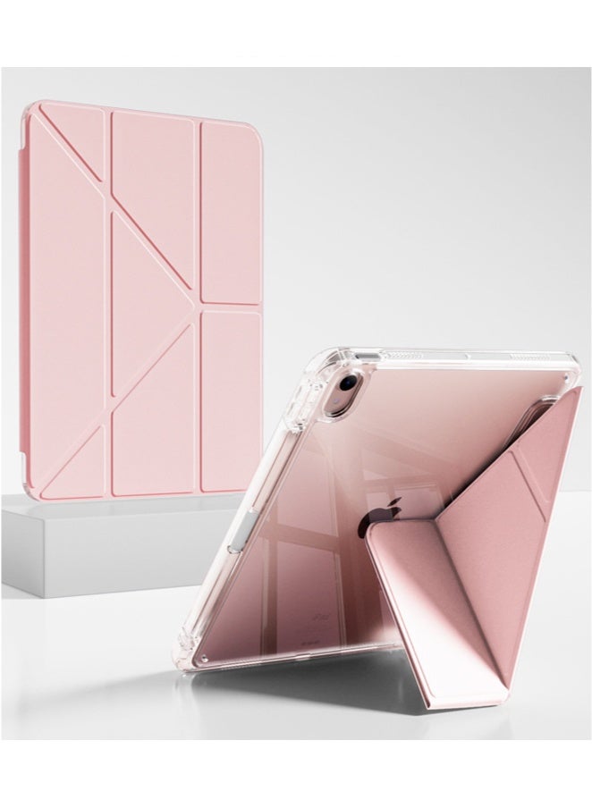 for iPad 2025 (11th Generation) A16 11-inch Case Cover, Triple Fold Y-shaped Design, Multi Angle, Leather Tablet Cover With Pen Slot, Automatic Wake-up/sleep, Pink - Image 2