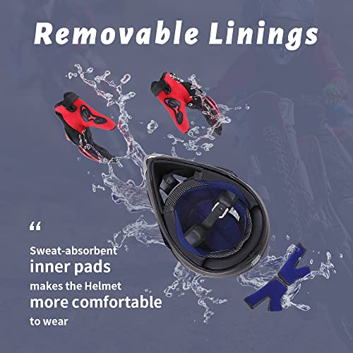 OUMURS Adult Dirt Bike Helmet with Goggles Gloves & Mask Adjustable Sun Visor DOT/FMVSS-218 Motorcycle Adults ATV Helmet Off-Road Motocross Downhill Moped MX BMX for Unisex-Adult-New Black, M - Image 2